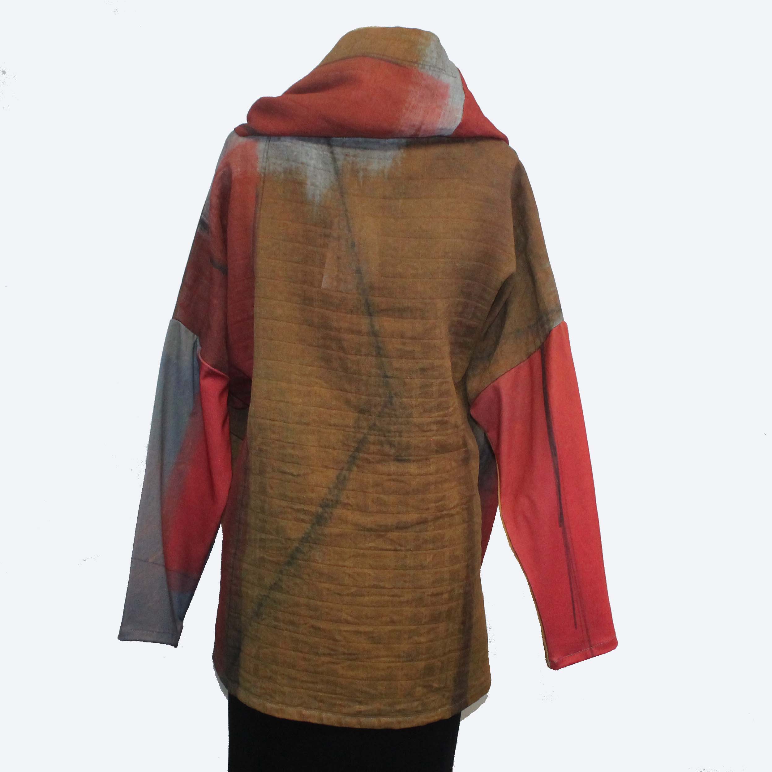 Andrea Geer Top with Scarf, Red Field, OS
