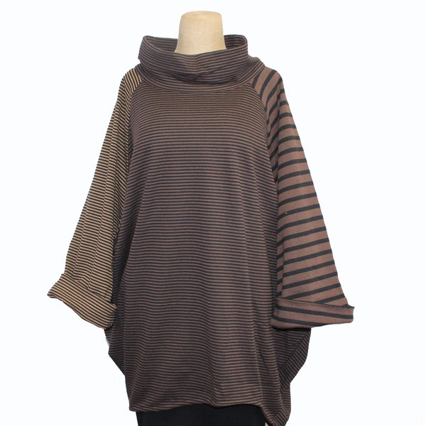 Alembika Top, Stripes, Brown/Black XL/XXL