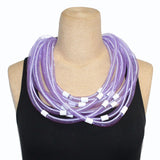 Christina Brampti Necklace, Multi-Cord, Lavender/Silver