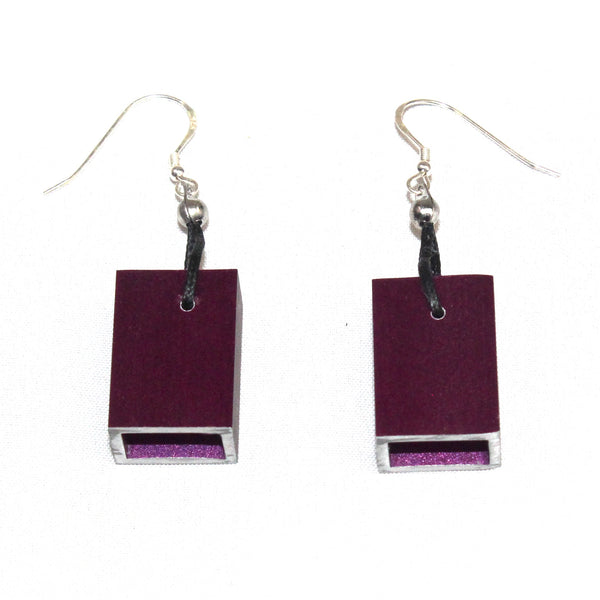 Christina Brampti Earrings, Cube, Purple