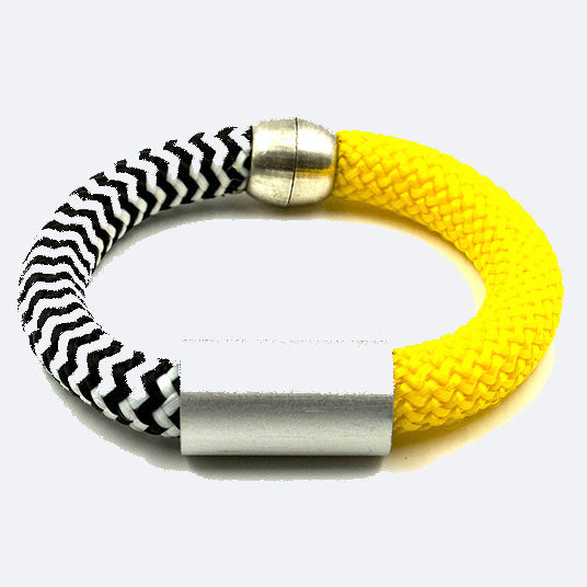 Christina Brampti Bracelet, Yellow, Black & White Herringbone