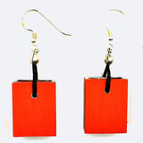 Christina Brampti Earrings, Cube, Red