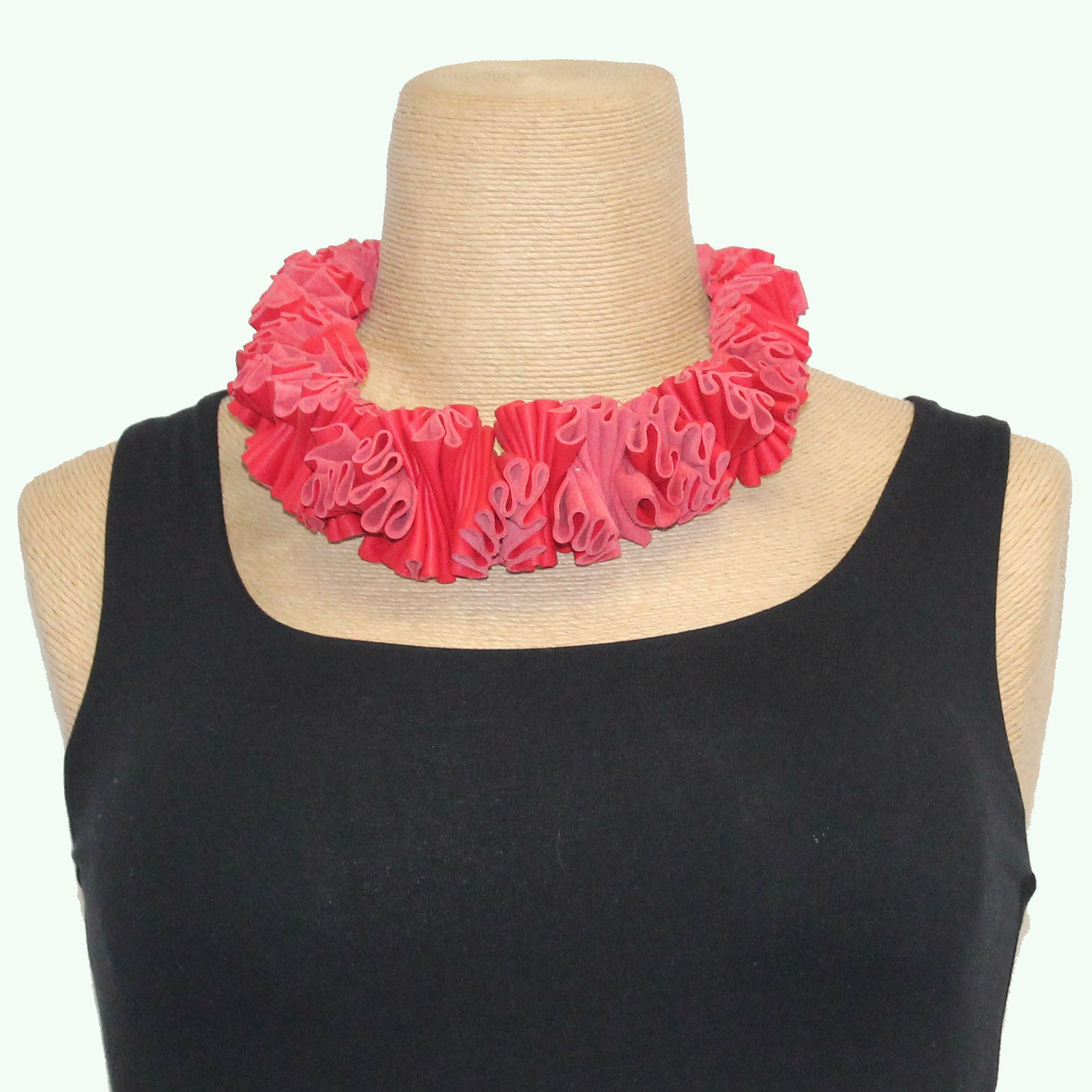 Frank Ideas Necklace, Ruffle Collar, Red