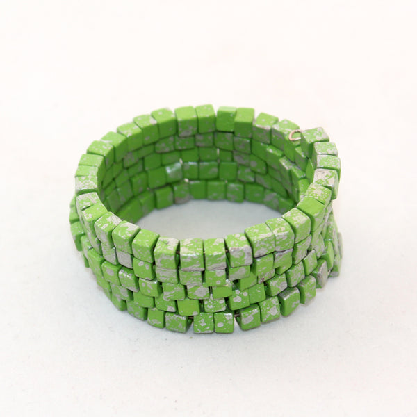 Jianhui Bracelet, Snake, Green/Silver