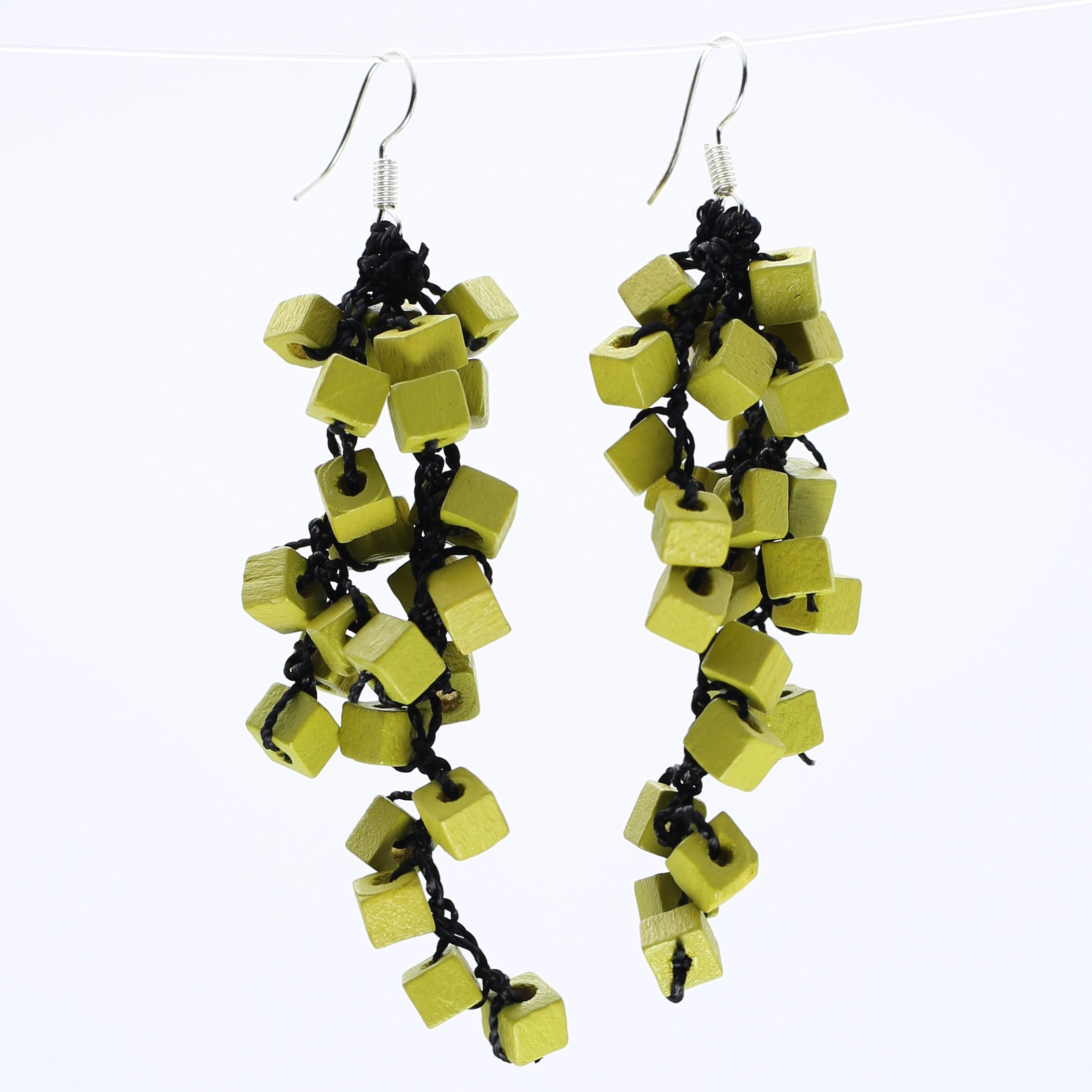 Jianhui London Earrings, Cubes, Summer Green