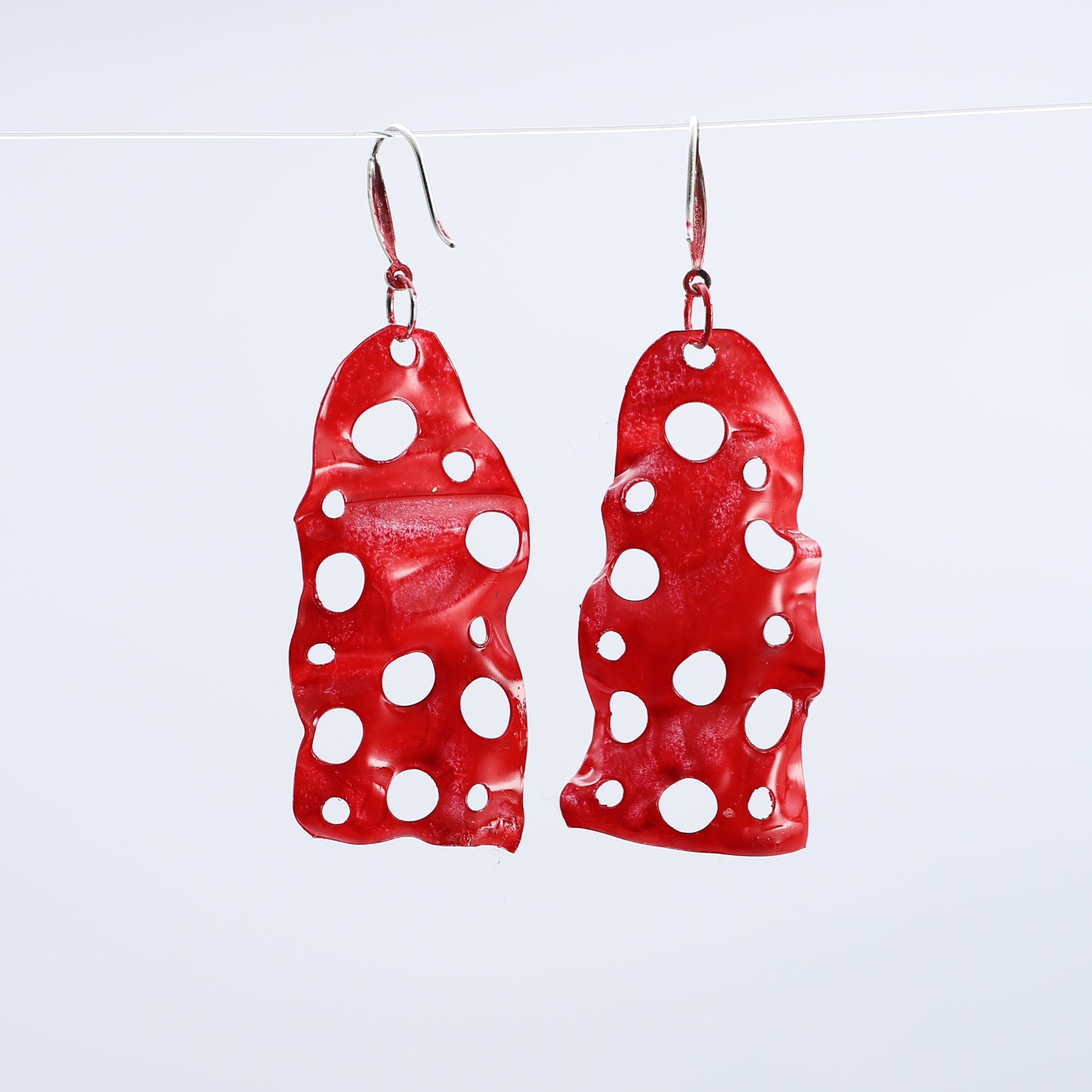 Jianhui London Earrings, Lotus Roots, Red