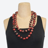 Jianhui London Necklace, Beads, Red/Gold/Black