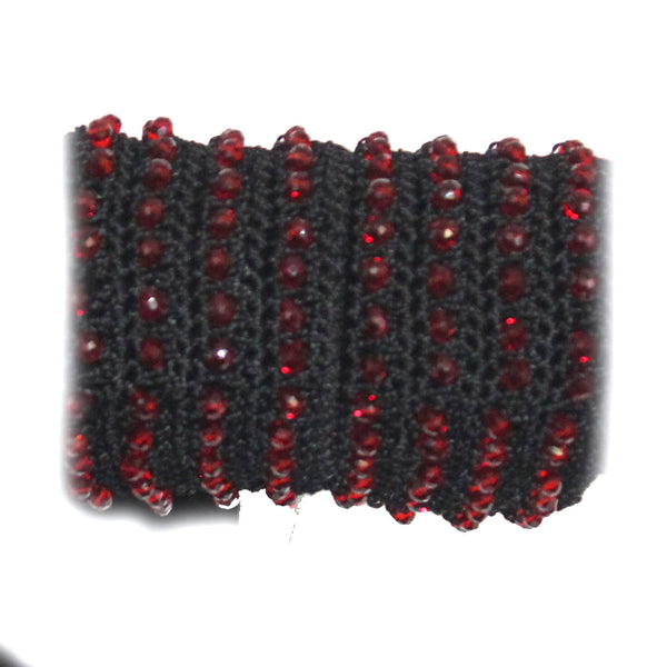Jianhui London Bracelet, Crystal, Crochet, Red