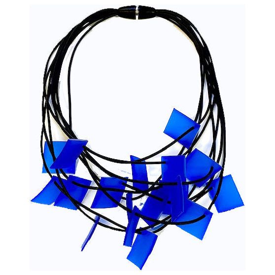 Lydia Bremer Necklace, Squares, Cobalt