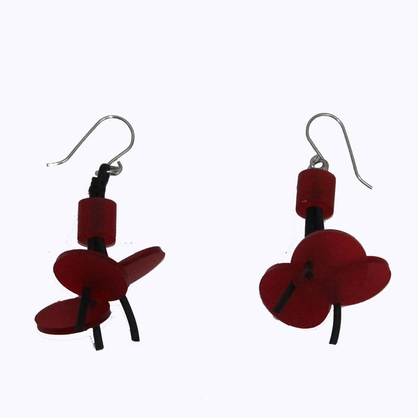 Lydia Bremer Earrings, Disks, Red