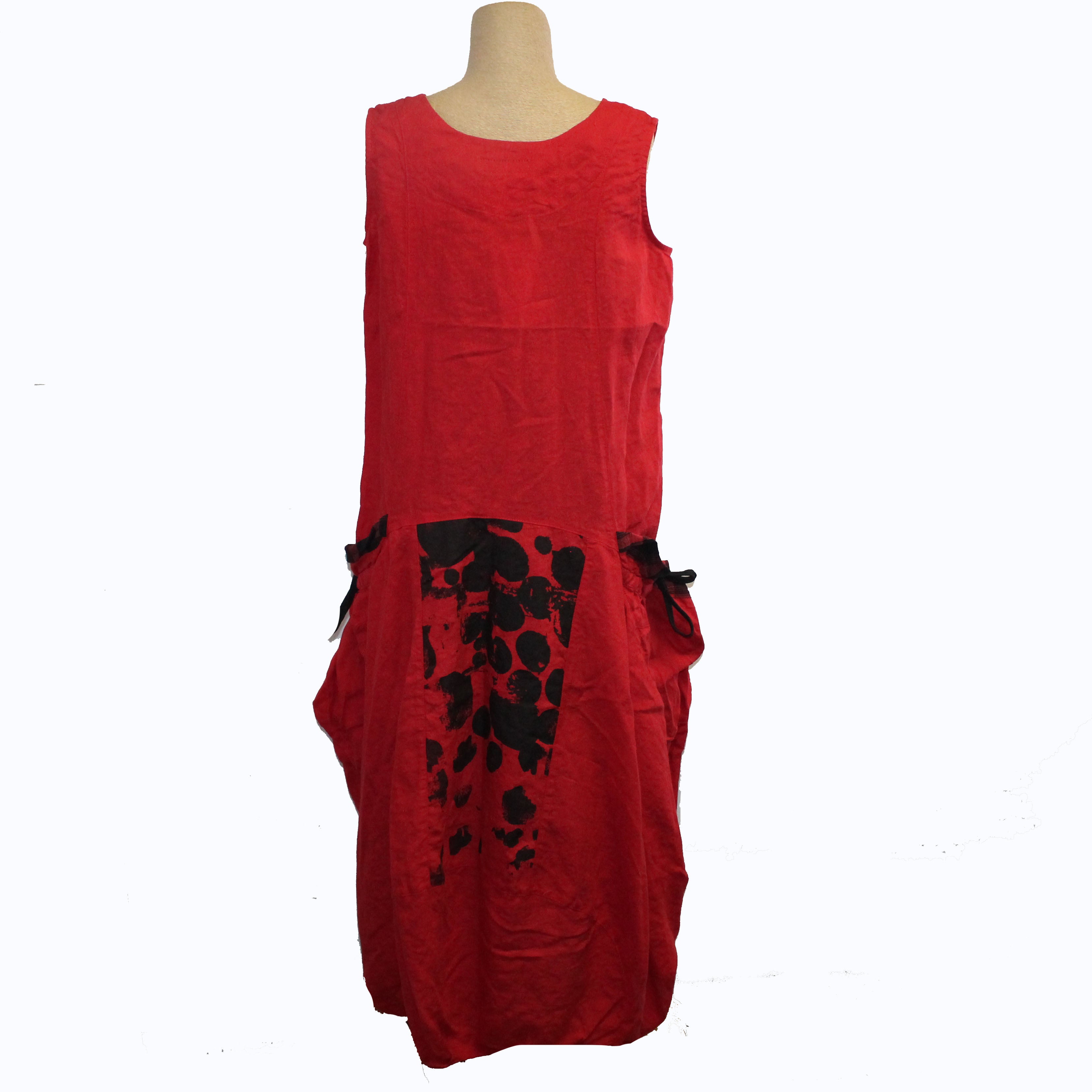 Mara Gibbucci Dress, Red/Black Circle Print S