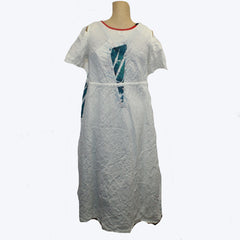 Mara Gibbucci Dress, Ecru/Green Print S & M
