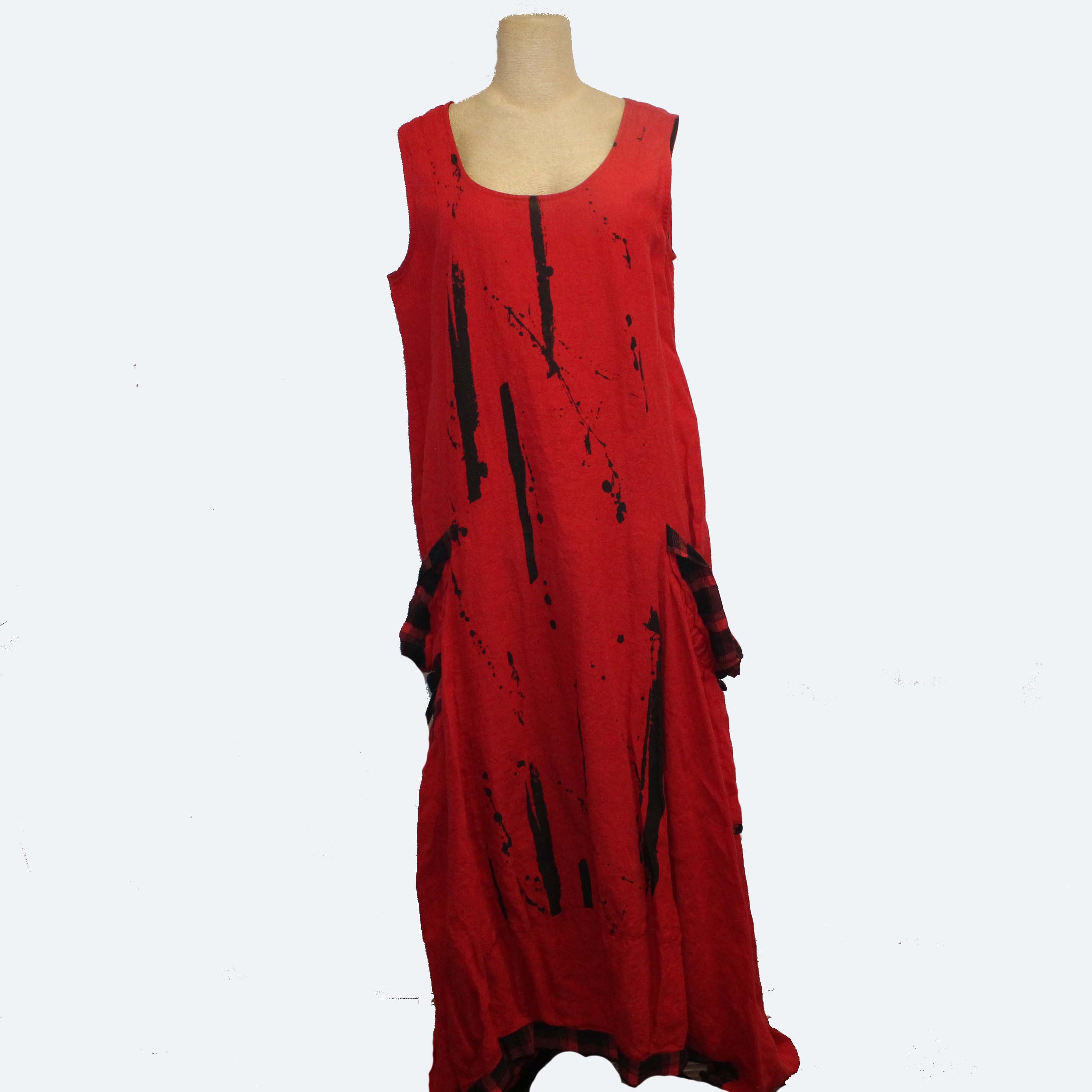 Mara Gibbucci Dress, Red/Black, L