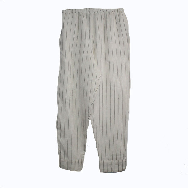 M Square Pant, Cuff, Ivory/Black Stripe M/L