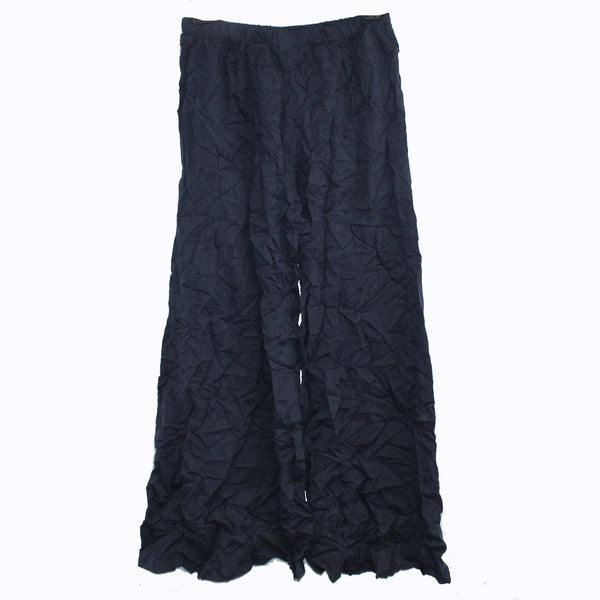 Raw Crinkled Cotton Palazzo Wrap Pants