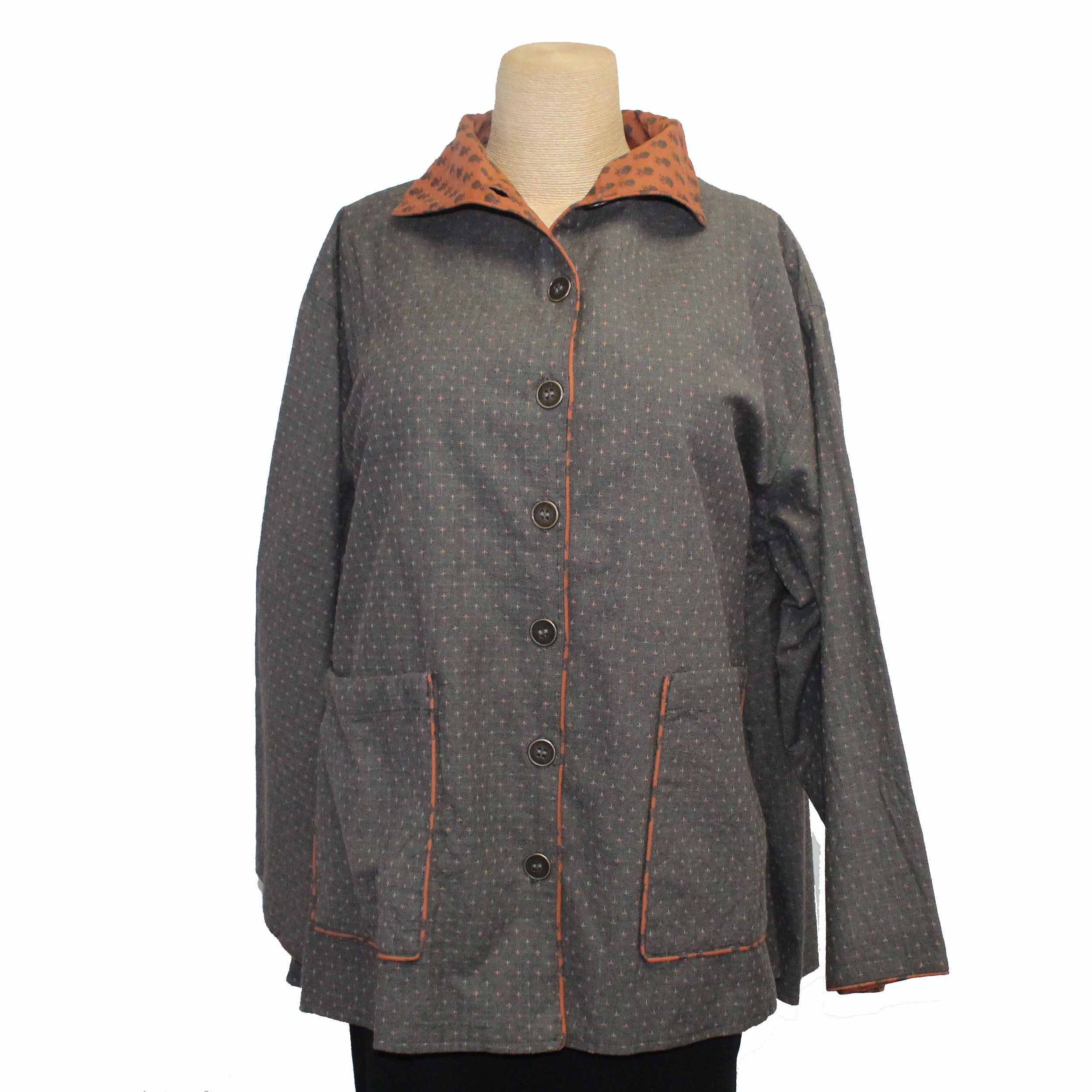 M Square Jacket, Wide, Deca, Grey/Rust Size L & XL