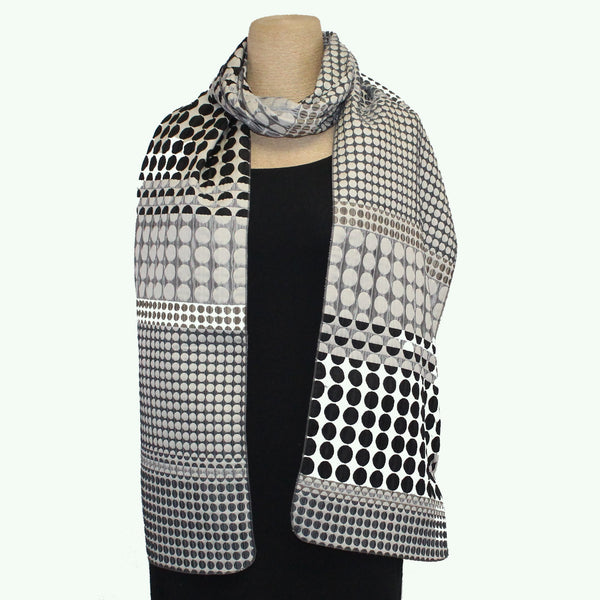 Margo Selby Scarf, Etch, Black/White/Gray, S