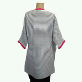Margaret Winters Sweater, White/Pink XL