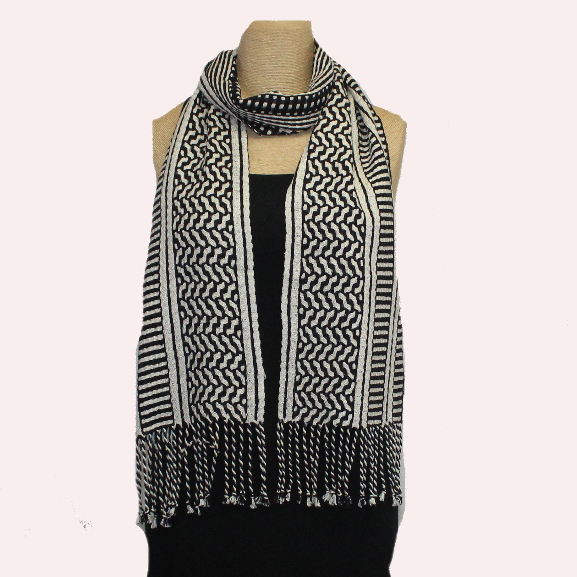 Muffy Young Scarf, Branzino, Black/White