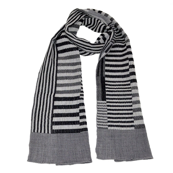 Nuno Shawl, Half Size, Color Plates, Natural/Black