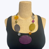 Sylca Designs Necklace, Margot, Purple/Green/Yellow
