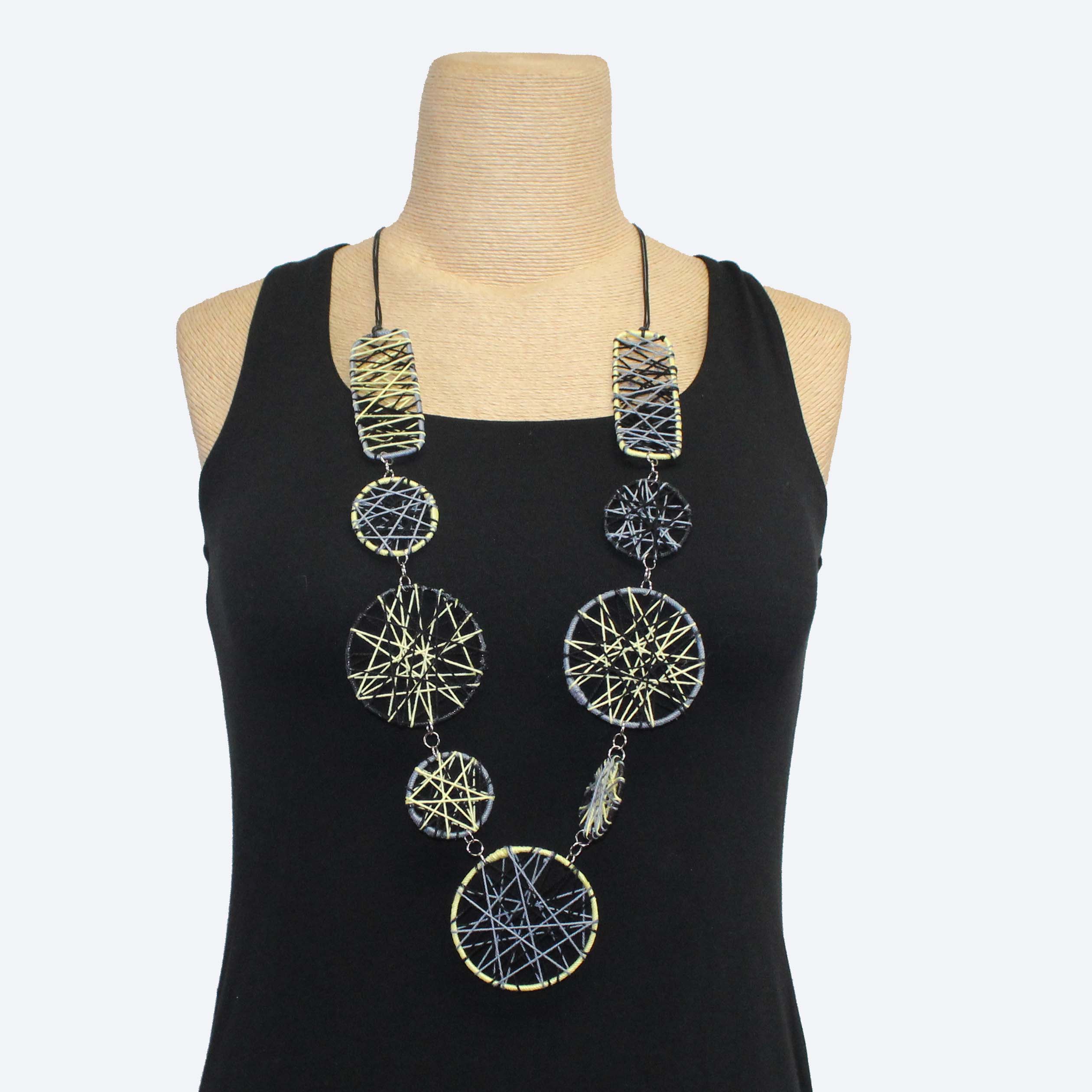 Sylca Designs Necklace, Yellow/Black/Grey