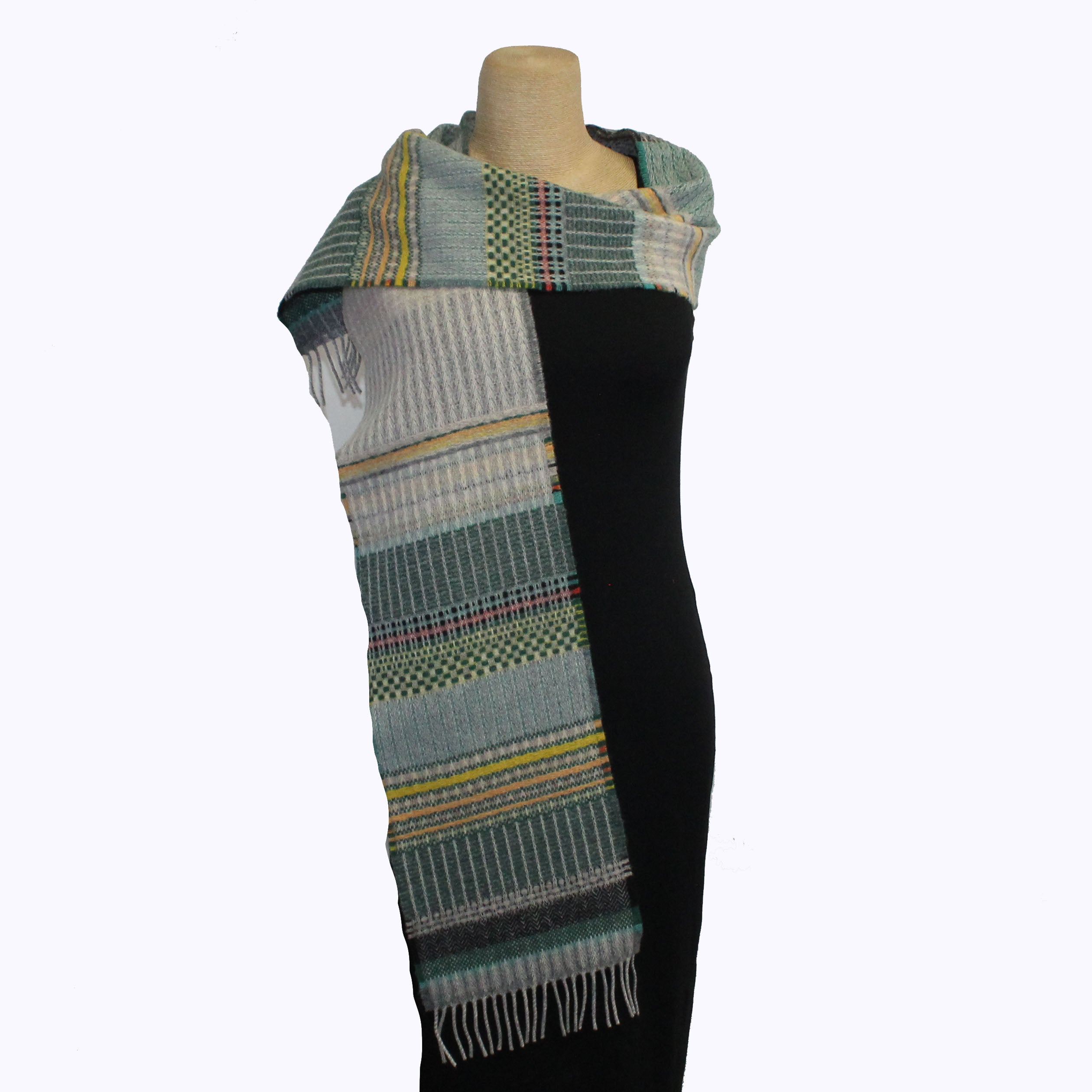 Wallace Sewell Scarf, Wainscott, Turquoise/Grey