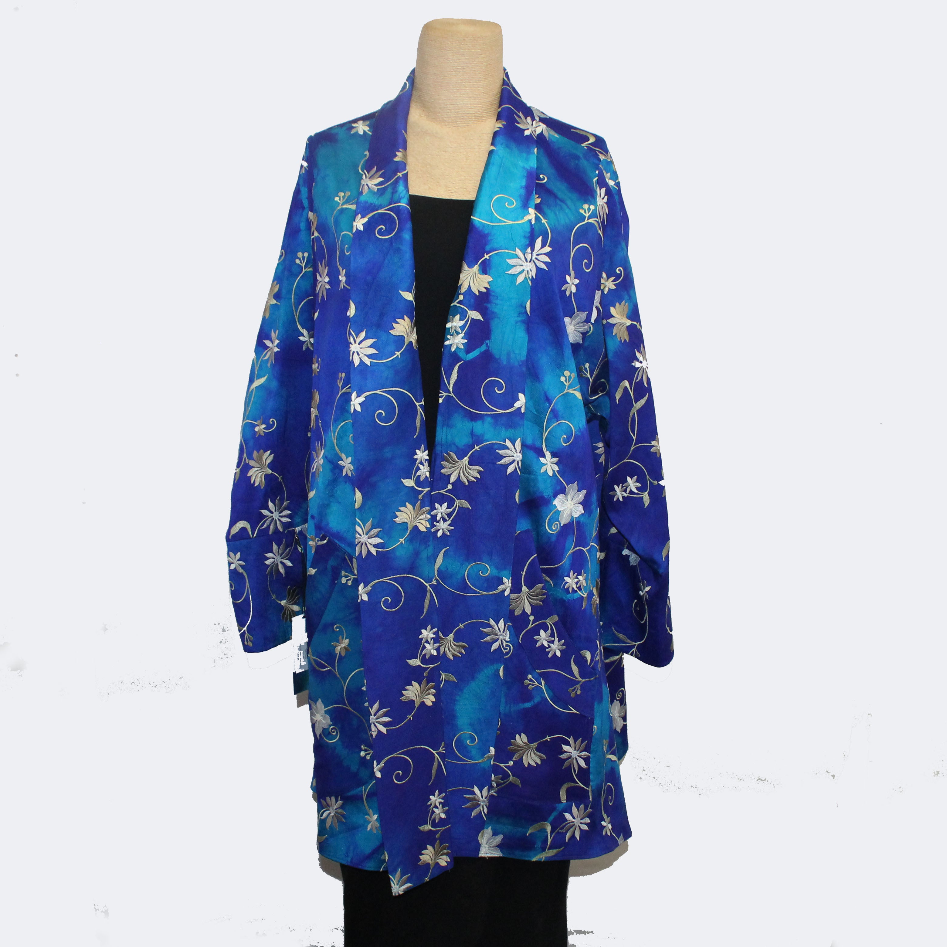 Teri Jo Summer Jacket, Bolinas, Turquoise/Blue/Gold, M/L